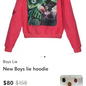 Boys Lie Red Graphic Hoodie Womens Hoodie S/XS